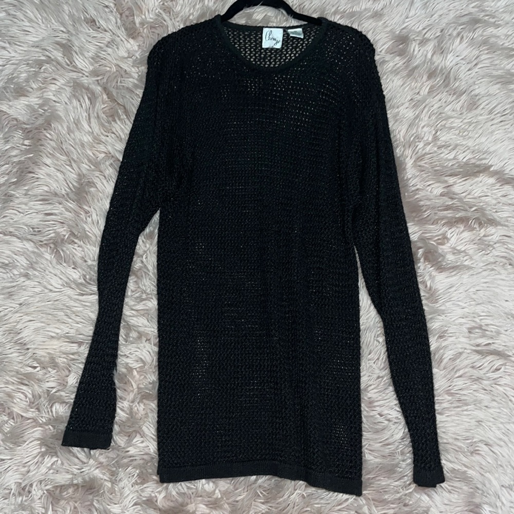 Vintage Cherrys silk and rayon netted long sweater top